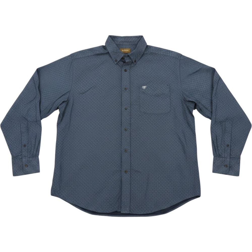 Ariat Shirt Mens XL Navy Blue Geometric Long Sleeve Western Cowboy Button Up